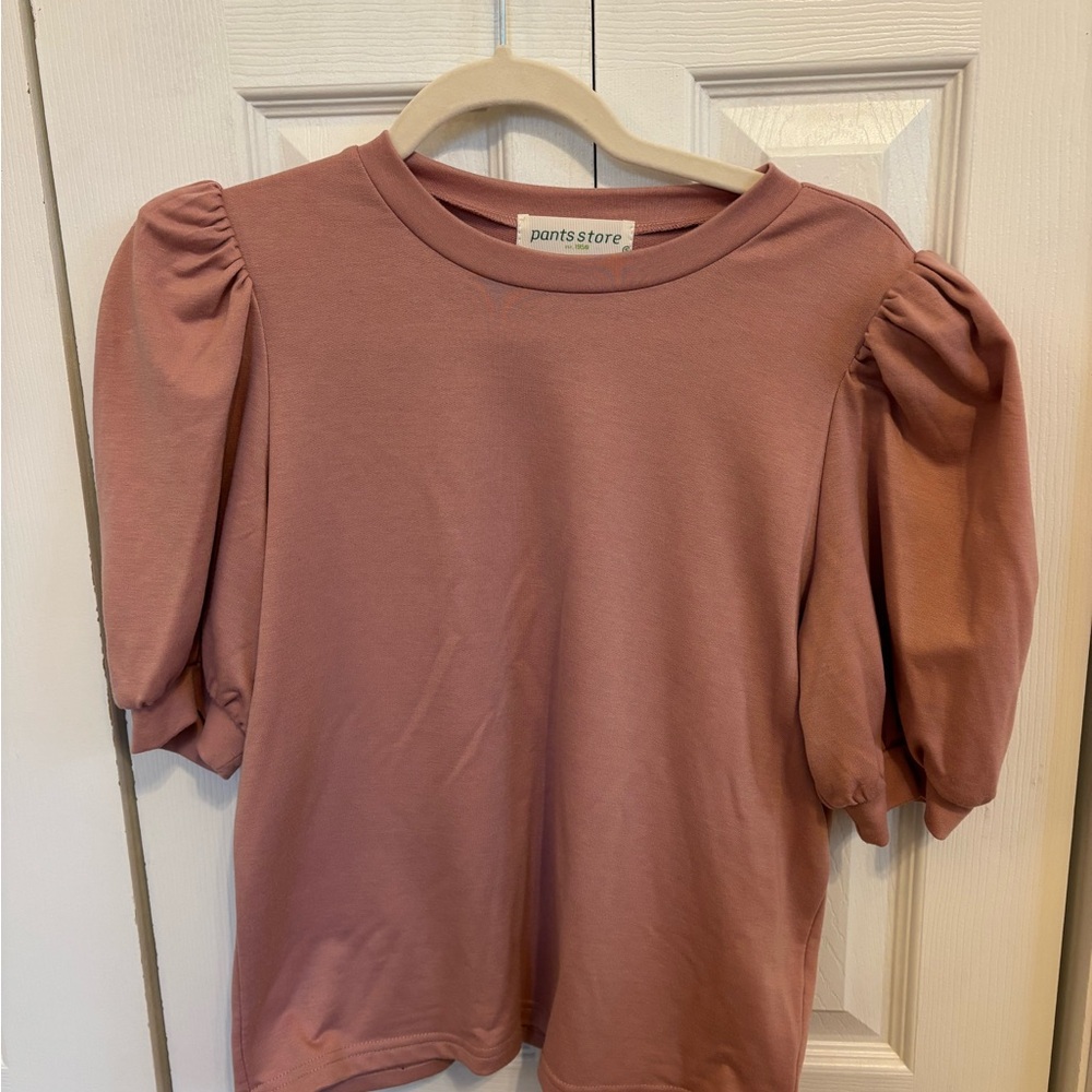 Women's Pink Puff Sleeve Top